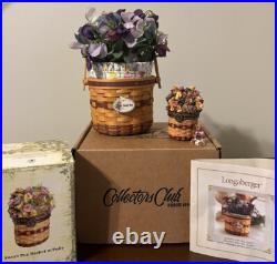 CIB 2008 Longaberger May Series Miniature Sweet Pea Basket & Boyds Treasure Box