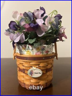 CIB 2008 Longaberger May Series Miniature Sweet Pea Basket & Boyds Treasure Box