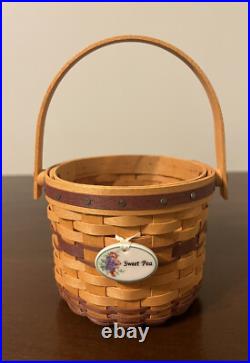 CIB 2008 Longaberger May Series Miniature Sweet Pea Basket & Boyds Treasure Box