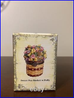 CIB 2008 Longaberger May Series Miniature Sweet Pea Basket & Boyds Treasure Box