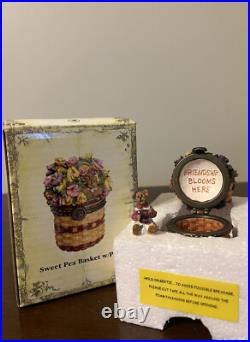 CIB 2008 Longaberger May Series Miniature Sweet Pea Basket & Boyds Treasure Box