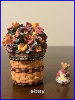 CIB 2008 Longaberger May Series Miniature Sweet Pea Basket & Boyds Treasure Box