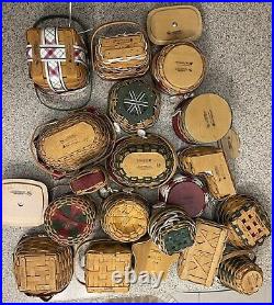 Christmas Longaberger Tree Trimming Basket Lot 1999-2017 All 19 Baskets & More