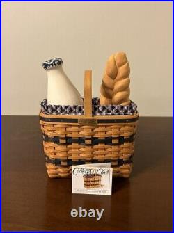 Complete 2000 Longaberger J. W. Collection Miniature Milk & Bread Basket EUC