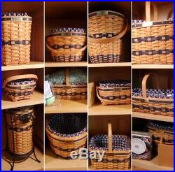 Complete JW LONGABERGER MINIATURE Basket set + Display Cabinet