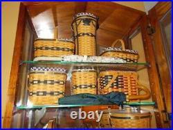 Complete JW LONGABERGER MINIATURE Basket set + Display Cabinet & EXTRAS