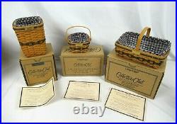 Complete Set of 12 J. W. LONGABERGER Collector's Club Miniature Baskets withExtras