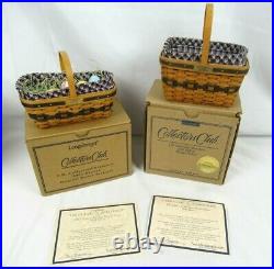Complete Set of 12 J. W. LONGABERGER Collector's Club Miniature Baskets withExtras