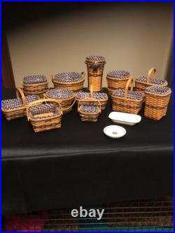 Complete Set of 12 Longaberger Collectors Club JW Miniature Baskets Plus Extras