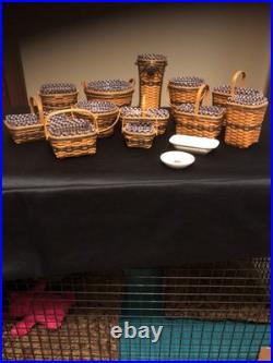 Complete Set of 12 Longaberger Collectors Club JW Miniature Baskets Plus Extras