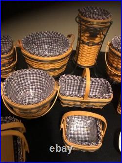 Complete Set of 12 Longaberger Collectors Club JW Miniature Baskets Plus Extras