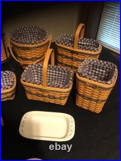 Complete Set of 12 Longaberger Collectors Club JW Miniature Baskets Plus Extras