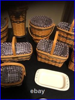 Complete Set of 12 Longaberger Collectors Club JW Miniature Baskets Plus Extras