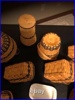 Complete Set of 12 Longaberger Collectors Club JW Miniature Baskets Plus Extras