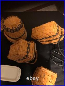 Complete Set of 12 Longaberger Collectors Club JW Miniature Baskets Plus Extras