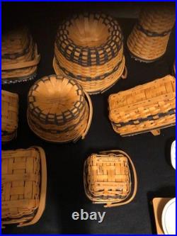 Complete Set of 12 Longaberger Collectors Club JW Miniature Baskets Plus Extras
