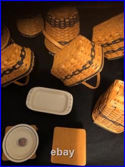 Complete Set of 12 Longaberger Collectors Club JW Miniature Baskets Plus Extras