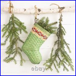 Dresden & Company LARGE GREEN WOVEN STOCKING NEW 2024 Longaberger Weavers