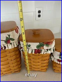 EUC Longaberger 1999-2000 Canister set withlids and liners