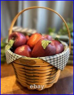 EXCEPTIONAL LONGABERGER Homestead APPLE BASKET 2001 With Realistic Faux Apples