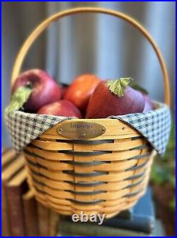 EXCEPTIONAL LONGABERGER Homestead APPLE BASKET 2001 With Realistic Faux Apples
