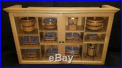 Entire 12 pc JW LONGABERGER MINIATURE Basket set + Display Cabinet Pie Berry