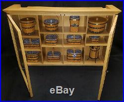 Entire 12 pc JW LONGABERGER MINIATURE Basket set + Display Cabinet Pie Berry