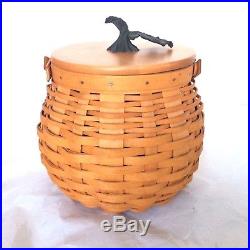 HALLOWEEN PUMPKIN PATCH Basket SET with Winky Witch Hat & Tie Ons Longaberger