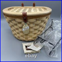 HTF Longaberger 2006 Bicycle Bike Basket Combo Natural/Cherry