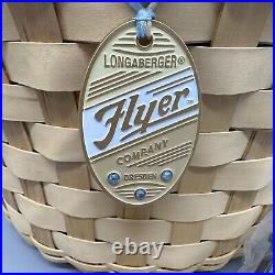 HTF Longaberger 2006 Bicycle Bike Basket Combo Natural/Cherry