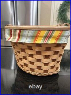 HTF Longaberger 2006 Bicycle Bike Basket Combo Natural/Cherry