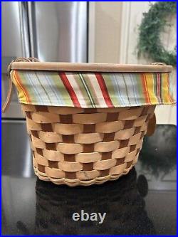 HTF Longaberger 2006 Bicycle Bike Basket Combo Natural/Cherry