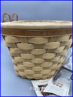 HTF Longaberger 2006 Bicycle Bike Basket Combo Natural/Cherry