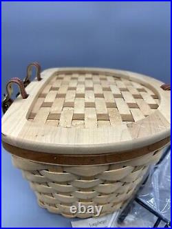 HTF Longaberger 2006 Bicycle Bike Basket Combo Natural/Cherry