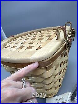 HTF Longaberger 2006 Bicycle Bike Basket Combo Natural/Cherry