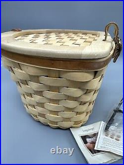 HTF Longaberger 2006 Bicycle Bike Basket Combo Natural/Cherry