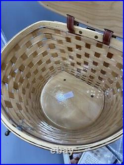 HTF Longaberger 2006 Bicycle Bike Basket Combo Natural/Cherry