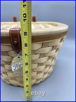 HTF Longaberger 2006 Bicycle Bike Basket Combo Natural/Cherry