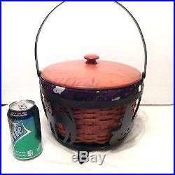 Halloween Wrought Iron Large Cauldron w Basket SET Longaberger New