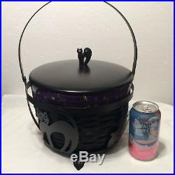 Halloween Wrought Iron Large Cauldron w Black Basket SET Longaberger New