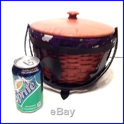 Halloween Wrought Iron Small Cauldron with Basket SET Longaberger New
