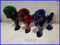 Heisey Longaberger Set of 3 Clydesdale Horses