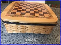 LONGABERGER'01 Father's Day Checkerboard Basket Set (with Wood Checkers Set)
