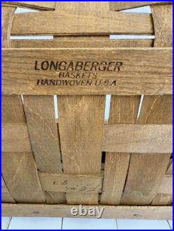 LONGABERGER 1983 JW Collection Market Basket Series 10083 Initials F. E. W. EXC