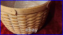 LONGABERGER 1994 CORN BASKET XL HANDLES INVERTED BOTTOM 11.25x16 with 2 liners