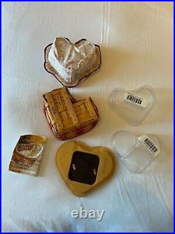 LONGABERGER 1999 LOVE TREASURES SWEETHEART Baskets Set of 3 with Liners, Protec