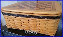 LONGABERGER 2001 Father's Day Checkerboard Basket Set(with Wood Checkers Set)