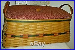 LONGABERGER 2002 Holiday Hostess Treasures Lg Basket Set(Fabric Lid, Protectors)
