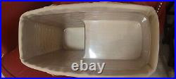LONGABERGER 2005 STAIR STEP BASKET with Oatmeal LINER & PROTECTOR SignedRCH