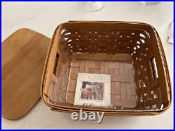 LONGABERGER 2006 Basket Small Storage Solutions Woodcraft Lid & Protector SET
